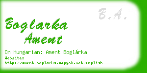 boglarka ament business card