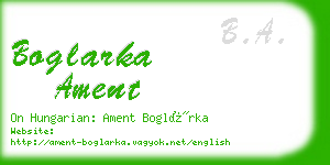 boglarka ament business card